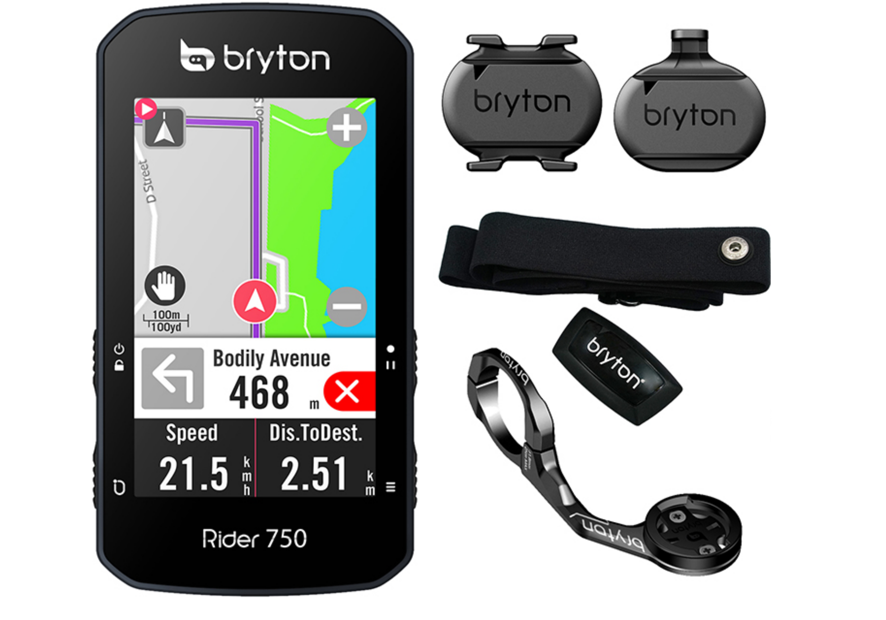 Ciclocomputer Bryton Rider 750T GPS Display Touchscreen colori